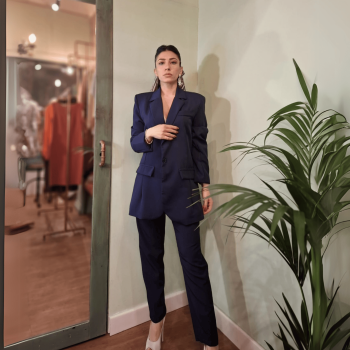 Giacca Milly – Eleganza Oversize in Blu Scuro