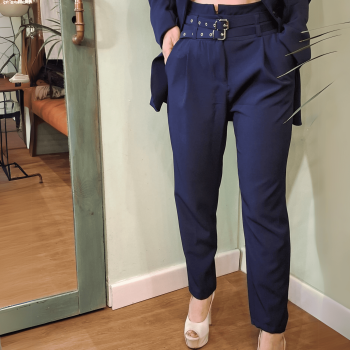 Pantalone Milly - Effetto Carrot in blu scuro