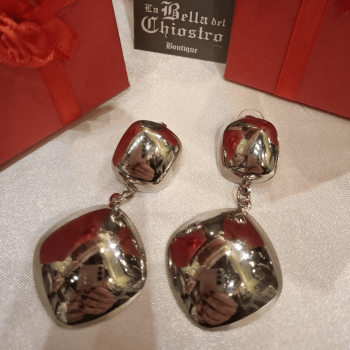 Orecchini Rombo Pendenti in Argento – Eleganza Geometrica e Raffinata