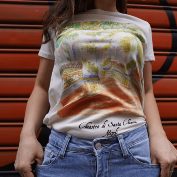 T-shirt in Cotone Biologico Chiostro Santa Chiara– Arte e Storia di Napoli