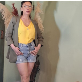 Shorts Jeans Donna con Ricamo Floreale | La Bella del Chiostro
